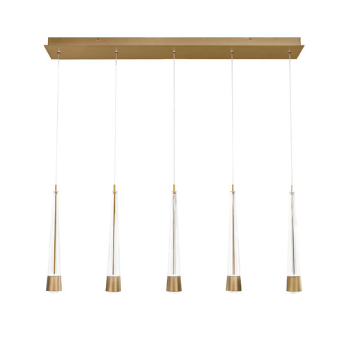 Quill LED Chandelier in Aged Brass (34|PD-59405L-AB)