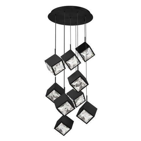 Ice Cube LED Chandelier in Black (34|PD-29309R-BK)