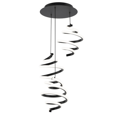 Whirl LED Chandelier in Black (34|PD-19403R-BK)