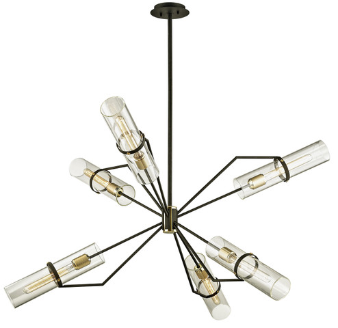 Raef Six Light Chandelier in Textured Bronze Brushed Brass (67|F6318-TBZ/BBA)