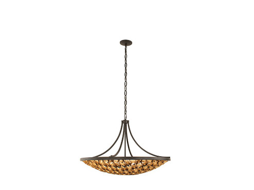 Ventura Eight Light Pendant in Matte Black and Gold (51|7-9351-8-46)