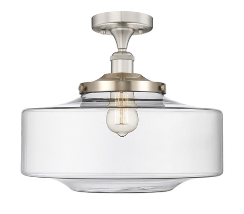 Edison One Light Semi-Flush Mount in Brushed Satin Nickel (405|616-1F-SN-G692-16)
