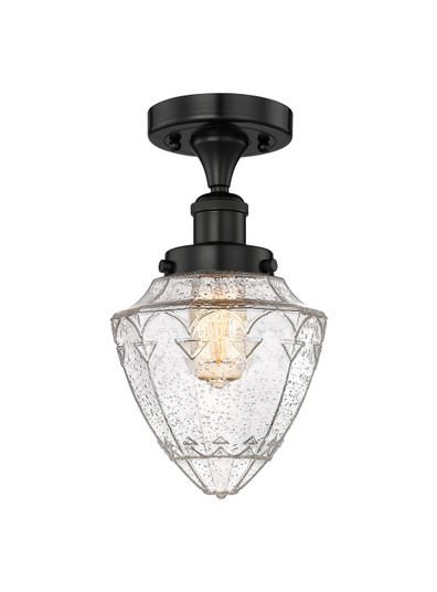 Edison One Light Semi-Flush Mount in Matte Black (405|616-1F-BK-G664-7)