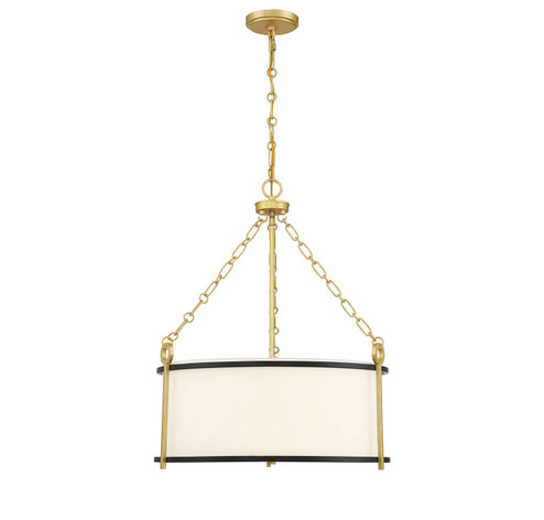 Kian Three Light Pendant in Matte Black with True Gold (51|7-1920-3-261)