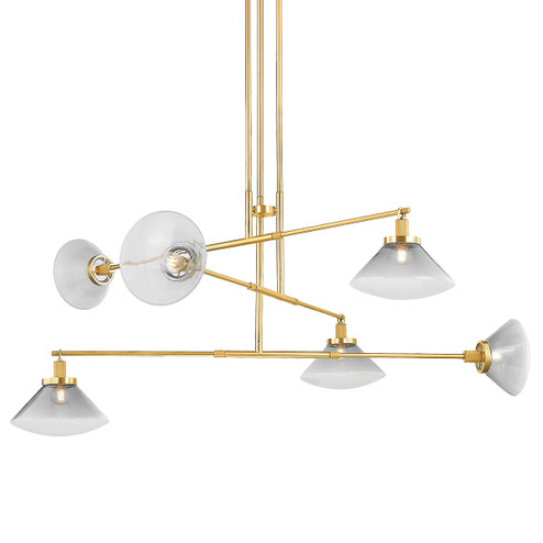 Mendon Six Light Chandelier in Aged Brass (70|1936-AGB)