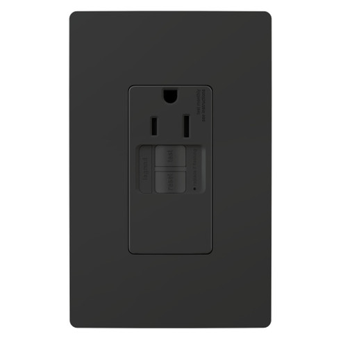 radiant Tamper-Resistant 15A Simplex Self-Test GFCI Receptacles with SafeLock Protection in Black (246|1597TRSGLBK)