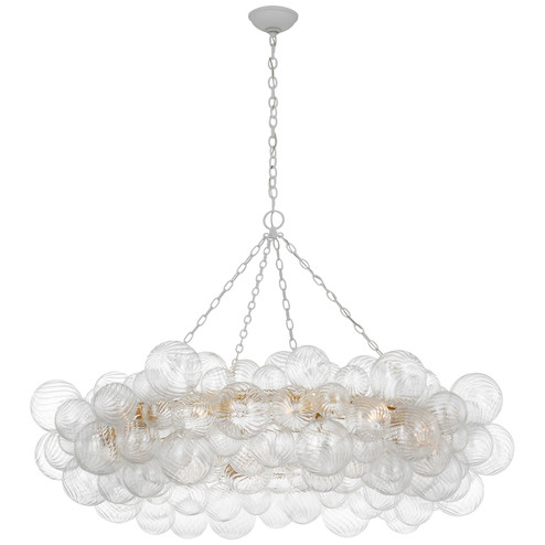 Talia LED Chandelier in Plaster White and Clear Swirled Glass (268|JN 5108PW/CG)