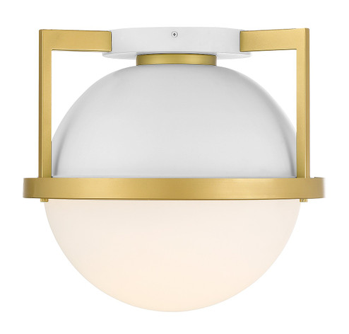 Carlysle One Light Flush Mount in White with Warm Brass (51|6-4602-1-142)