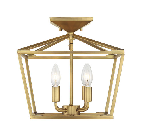 Townsend Four Light Semi-Flush Mount in Warm Brass (51|6-328-4-322)