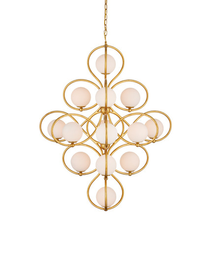 14 Light Chandelier in Contemporary Gold Leaf/Contemporary Gold/White (142|9000-1216)