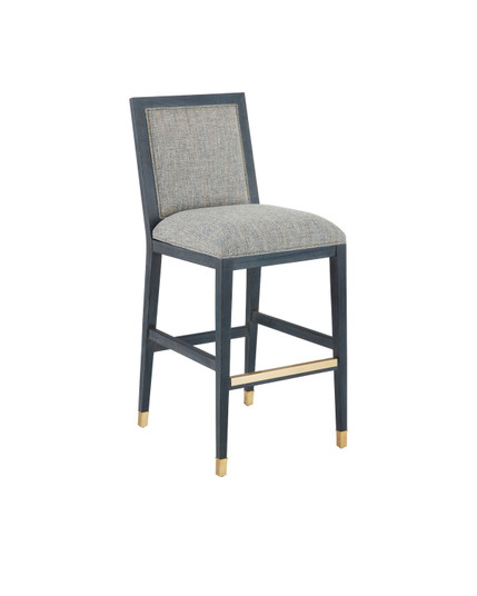 Santos Bar Stool in Vintage Navy/Satin Brass (142|7000-0922)