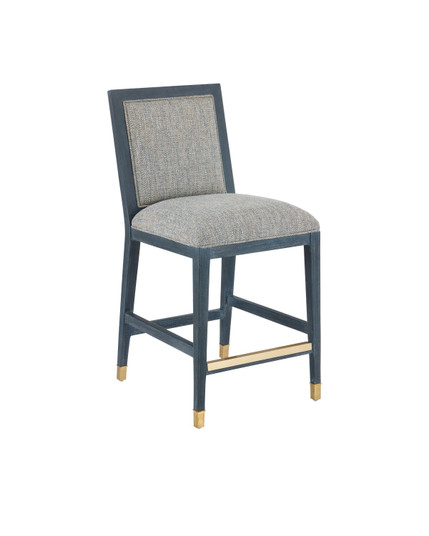 Santos Counter Stool in Vintage Navy/Satin Brass (142|7000-0902)