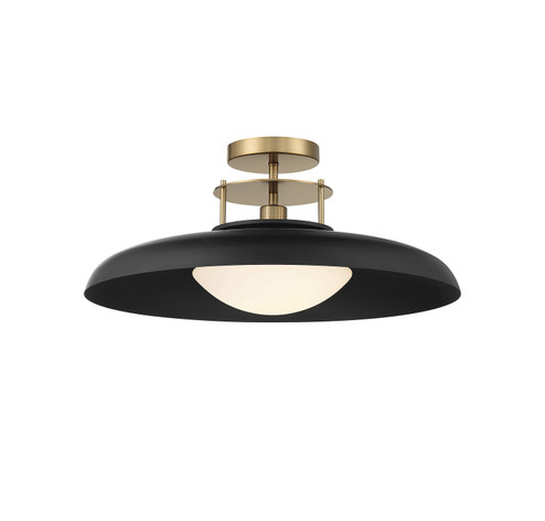 Gavin One Light Semi-Flush Mount in Matte Black w/Warm Brass (51|6-1685-1-143)