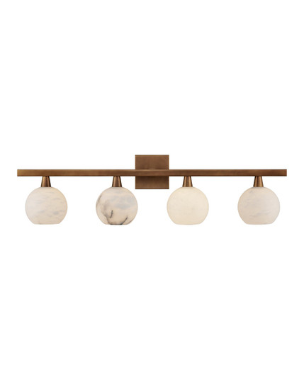 Bombelles Four Light Bath Bar in Antique Brass/Natural (142|5800-0039)