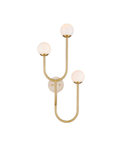 Highsmith Three Light Wall Sconce in Brass/Natural/White (142|5000-0257)