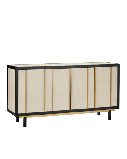 Deanna Credenza in Ivory/Black/Brushed Brass/Natural/Clear (142|3000-0300)