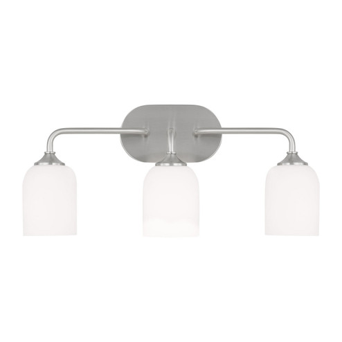 Emile Three Light Vanity in Brushed Steel (1|GLV1023EN3/BS)