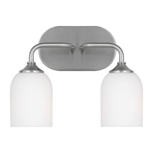 Emile Two Light Vanity in Brushed Steel (1|GLV1022EN3/BS)