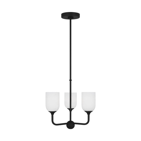 Emile Three Light Chandelier in Midnight Black (1|GLC1073EN3/MBK)