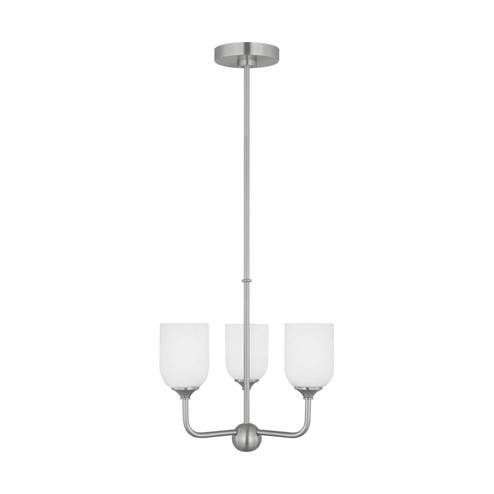 Emile Three Light Chandelier in Brushed Steel (1|GLC1073EN3/BS)