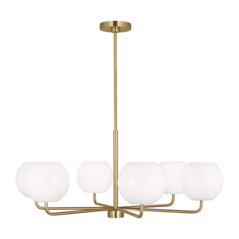 Rory Six Light Chandelier in Satin Brass (1|GLC1066EN3/SB)