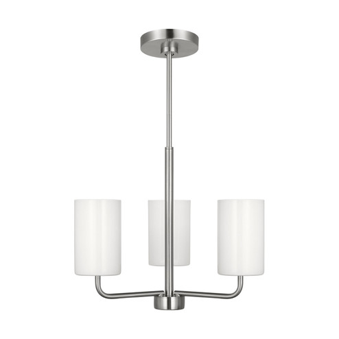 Rhett Three Light Chandelier in Brushed Steel (1|GLC1003EN3/BS)
