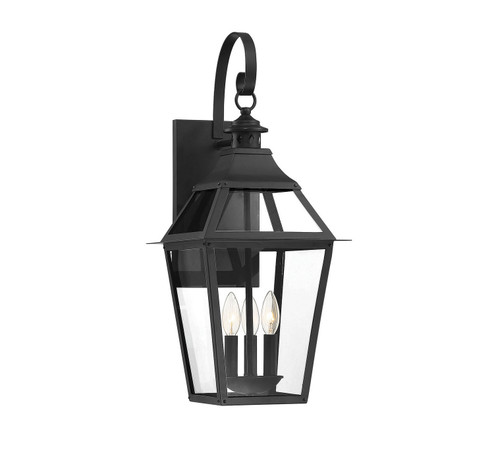 Jackson Three Light Outdoor Wall Sconce in Black with Gold Highlights (51|5-722-153)
