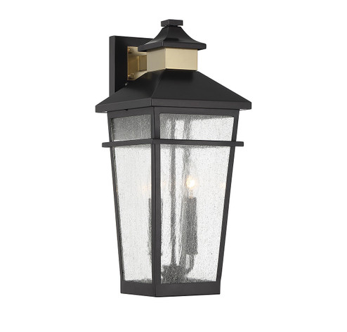 Kingsley Two Light Outdoor Wall Lantern in Matte Black w/Warm Brass (51|5-714-143)