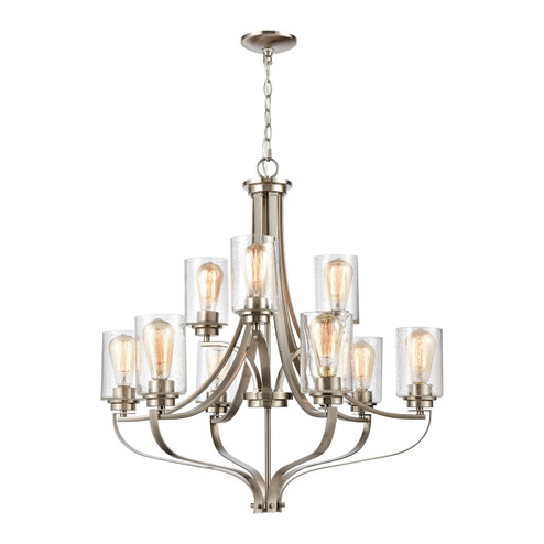 Market Square Nine Light Chandelier in Brushed Nickel (45|CN300922)