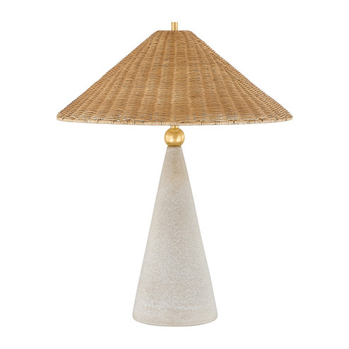 Perilla One Light Table Lamp in Aged Brass/ Ceramic Windswept White (428|HL968201-AGB/CDW)