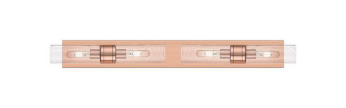 Downtown Urban Four Light Bath Vanity in Antique Copper (405|617S-4W-AC-G617-8SDY)