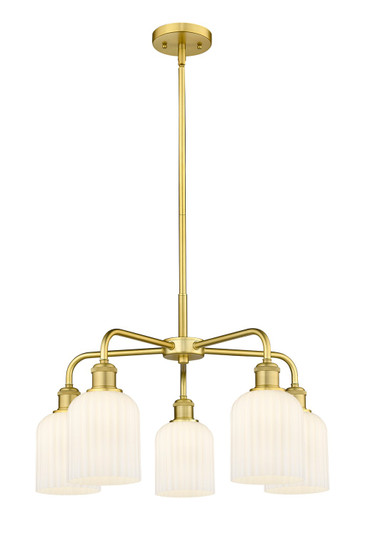 Ballston Five Light Chandelier in Satin Gold (405|516-5CR-SG-G559-5GWH)