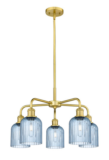 Downtown Urban Five Light Chandelier in Satin Gold (405|516-5CR-SG-G559-5BL)