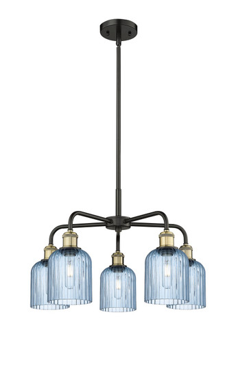 Downtown Urban Five Light Chandelier in Black Antique Brass (405|516-5CR-BAB-G559-5BL)