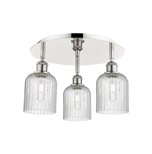 Ballston Three Light Semi-Flush Mount in Polished Nickel (405|516-3C-PN-G559-5SDY)