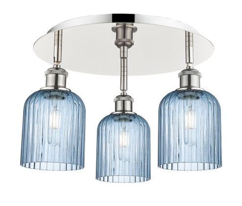 Downtown Urban Three Light Flush Mount in Polished Nickel (405|516-3C-PN-G559-5BL)