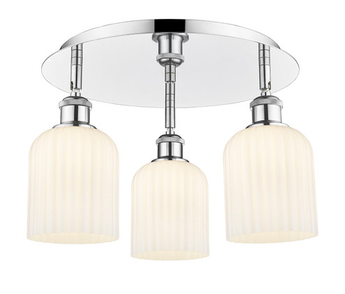 Ballston Three Light Semi-Flush Mount in Polished Chrome (405|516-3C-PC-G559-5GWH)