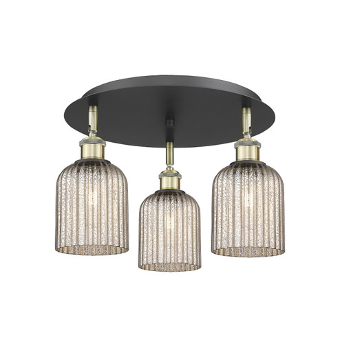 Ballston Three Light Semi-Flush Mount in Black Antique Brass (405|516-3C-BAB-G559-5ME)