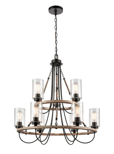 Downtown Urban Nine Light Chandelier in Matte Black (405|442-9CR-BK-SDY)