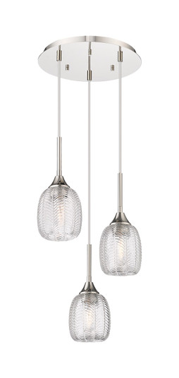 Downtown Urban Three Light Pendant in Polished Nickel (405|323-3P-PN-G323-5CL)
