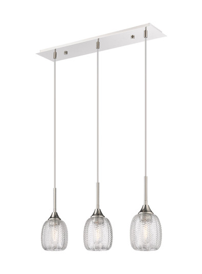 Downtown Urban Three Light Island Pendant in Polished Nickel (405|323-3I-PN-G323-5CL)