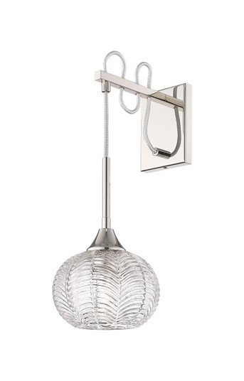 Downtown Urban One Light Wall Sconce in Polished Nickel (405|323-1W-PN-G323-7CL)