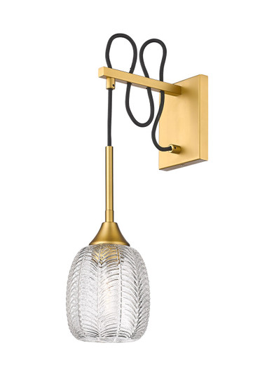 Downtown Urban One Light Wall Sconce in Brushed Brass (405|323-1W-BB-G323-5CL)