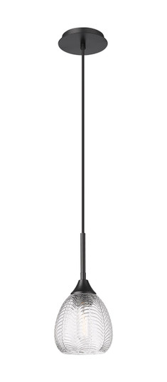 Downtown Urban One Light Pendant in Matte Black (405|323-1P-BK-G323-6CL)