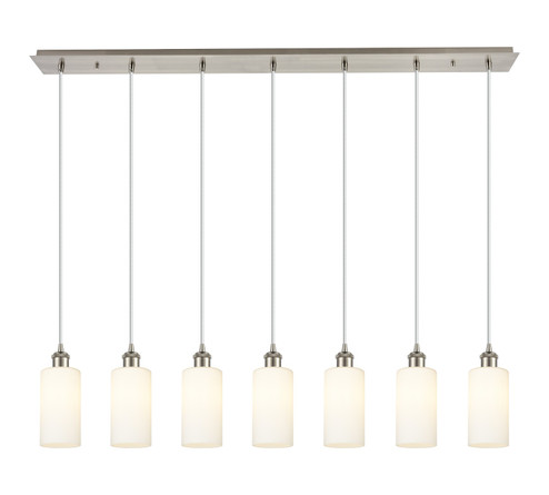 Downtown Urban Seven Light Linear Pendant in Brushed Satin Nickel (405|127B-7P-SN-G434-7WH)