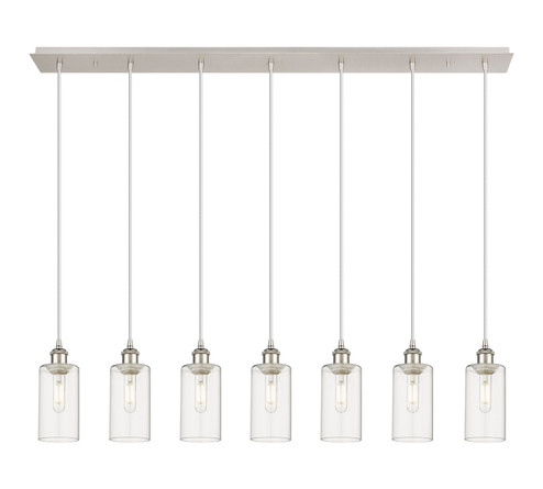 Downtown Urban Seven Light Linear Pendant in Polished Nickel (405|127B-7P-PN-G434-7CL)