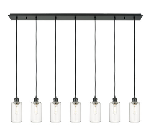 Downtown Urban Seven Light Linear Pendant in Matte Black (405|127B-7P-BK-G434-7CL)