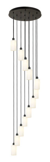 Downtown Urban 12 Light Pendant in Matte Black (405|126B-12P-BK-G434-7WH)