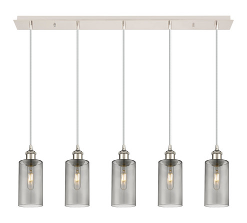 Downtown Urban Five Light Linear Pendant in Polished Nickel (405|125B-5P-PN-G434-7SM)