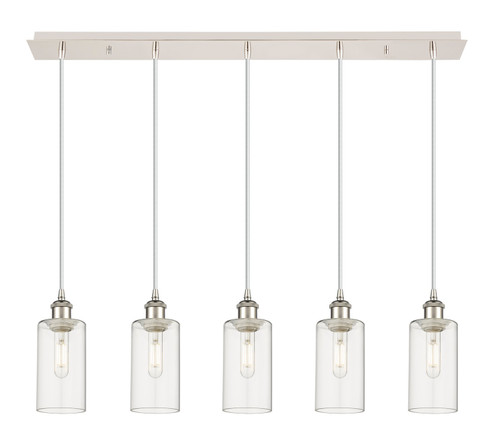 Downtown Urban Five Light Linear Pendant in Polished Nickel (405|125B-5P-PN-G434-7CL)